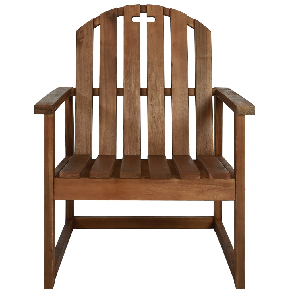 Garden Chair | Set of 2 | Wooden brown | Solid Acacia wood | Medium