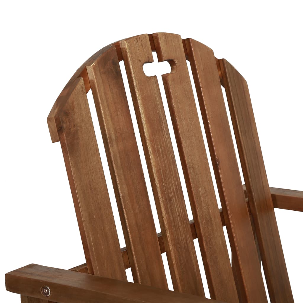 Garden Chair | Set of 2 | Wooden brown | Solid Acacia wood | Medium