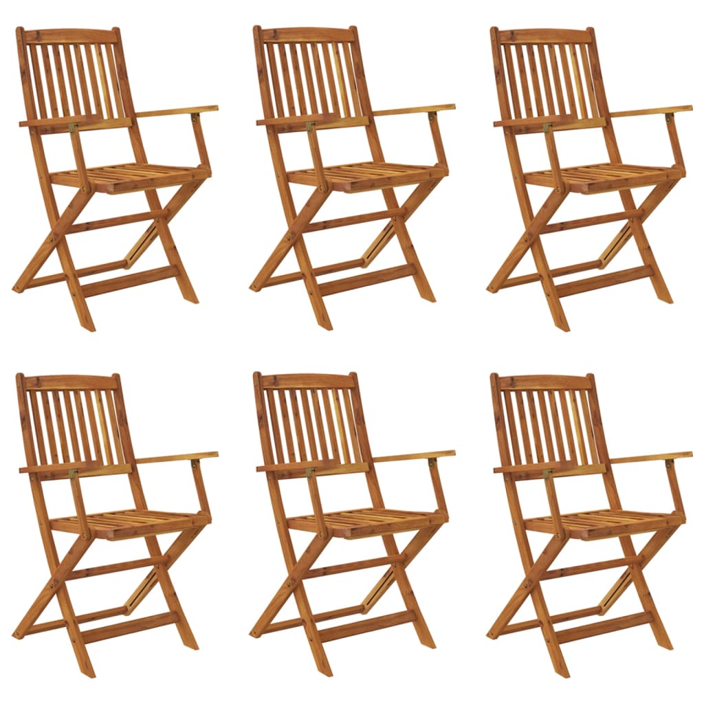 vidaXL 7 Piece Folding Outdoor Dining Set Solid Acacia Wood