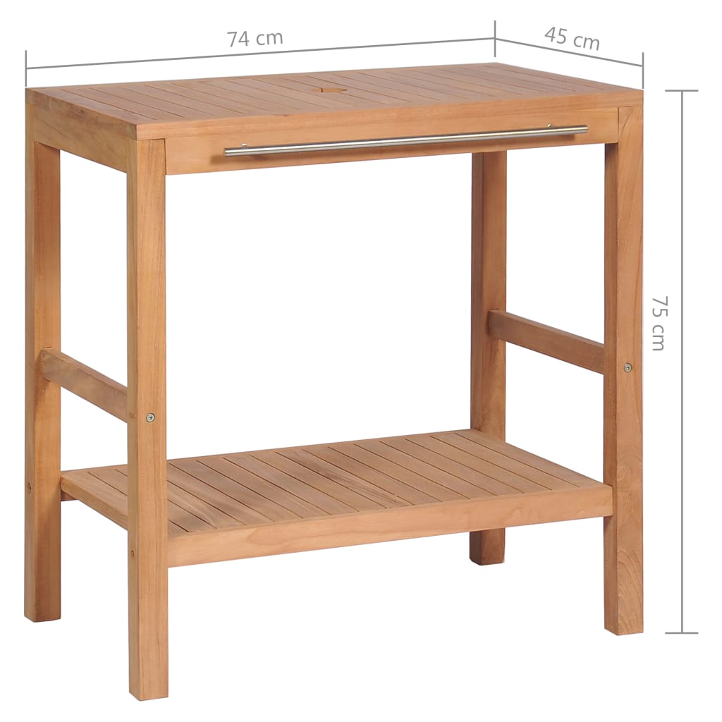 246492 vidaXL Bathroom Vanity Cabinet Solid Teak 74x45x75 cm