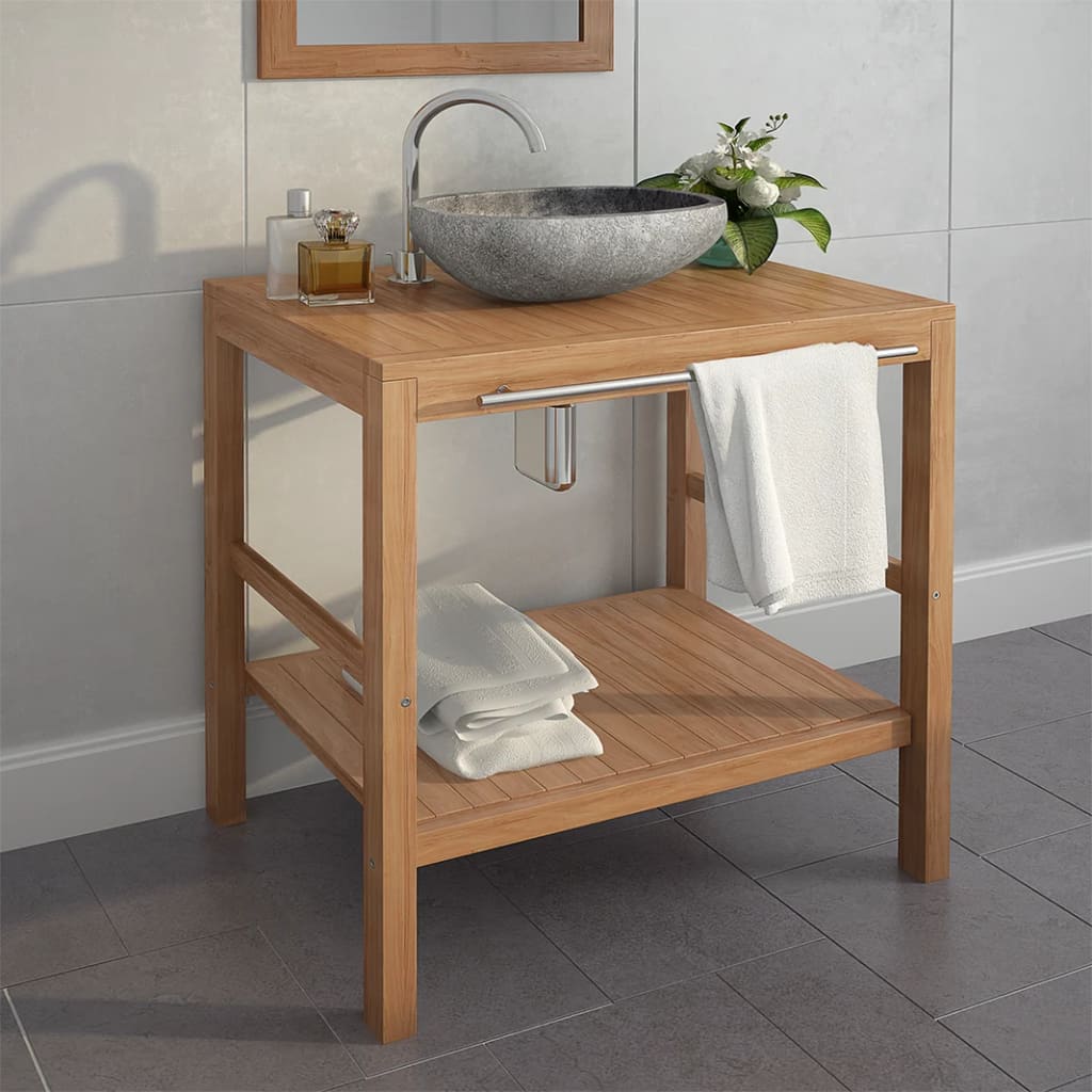 246492 vidaXL Bathroom Vanity Cabinet Solid Teak 74x45x75 cm