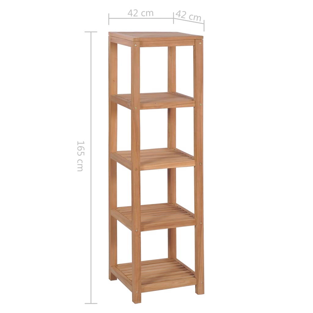 246500 vidaXL 4-Tier Bathroom Storage Rack Solid Teak 42x42x165 cm
