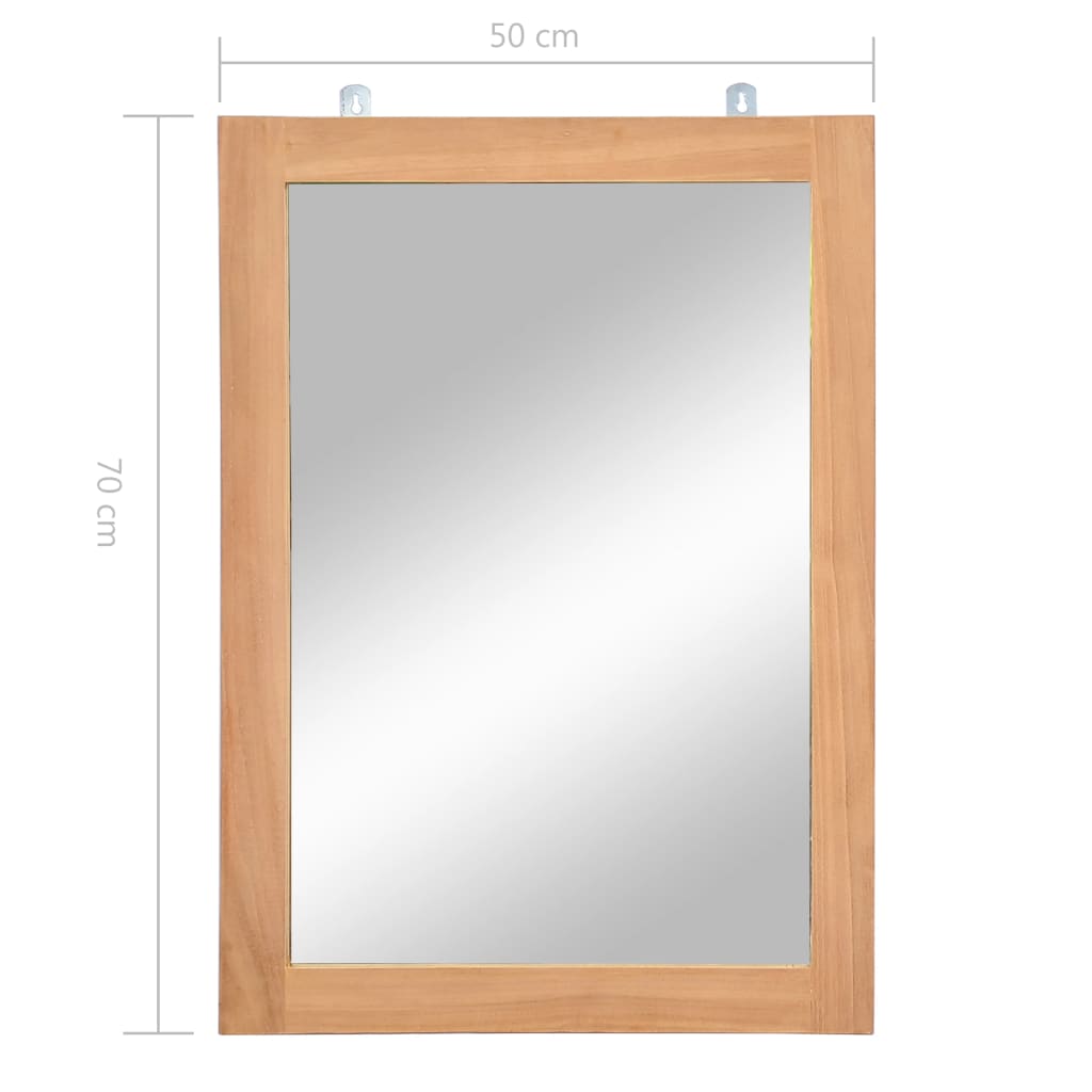 Wall Mirror Solid Teak 50x70 cm