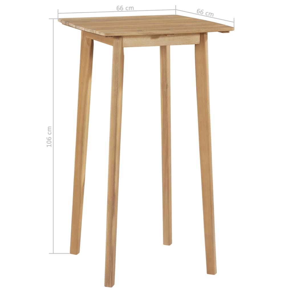 vidaXL Bar Table 60x60x105 cm Solid Acacia Wood