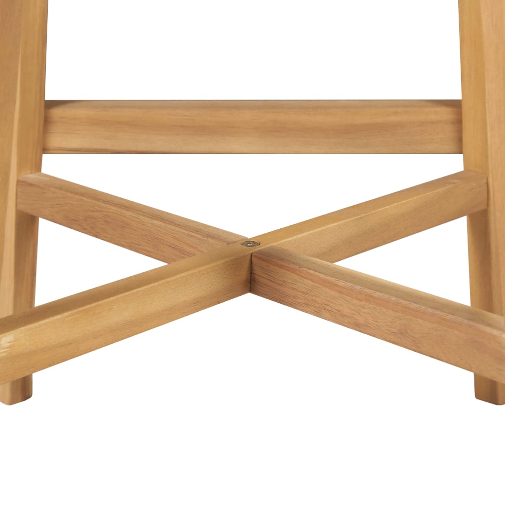 Bar Chair | Set of 2 | Brown | Solid acacia wood | Standard | Footrest