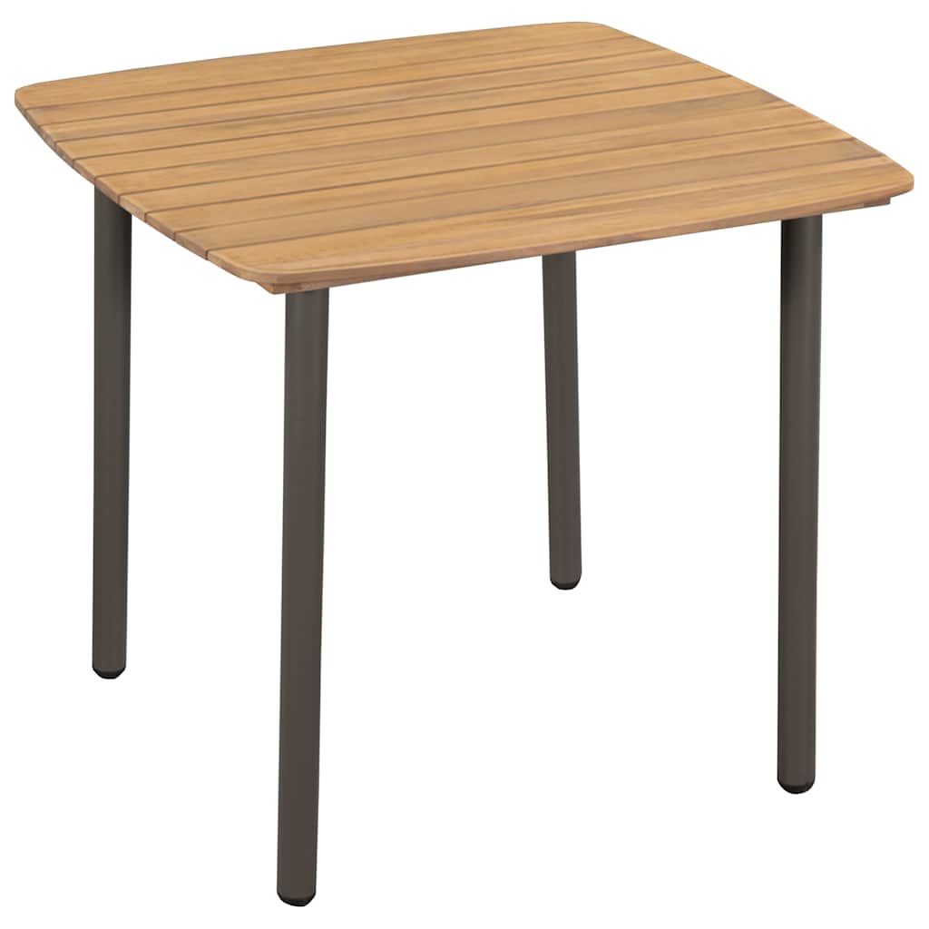 44233 vidaXL Garden Table 80x80x72cm Solid Acacia Wood and Steel