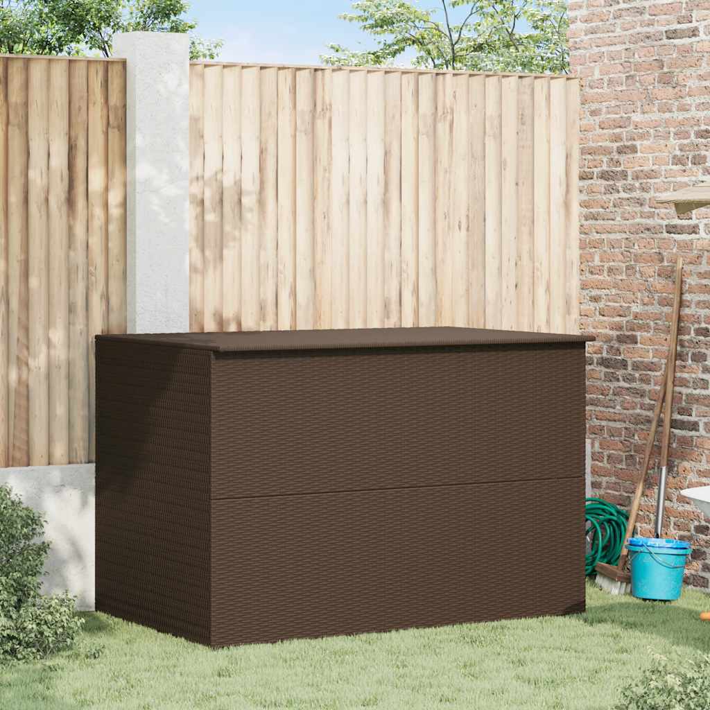 Garden Storage Box Brown 150x100x100 cm Poly Rattan