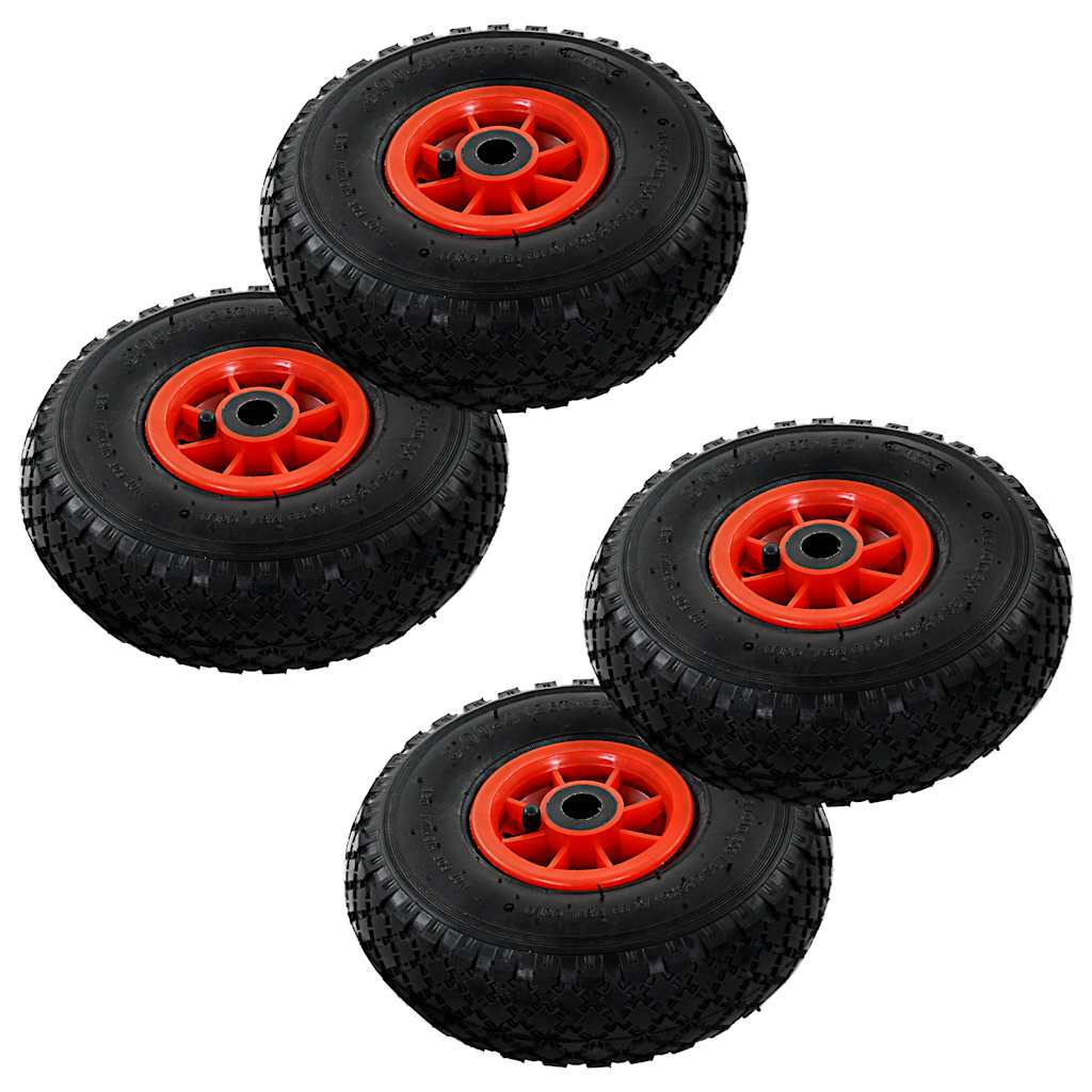 142970 vidaXL Sack Truck Wheels 4 pcs Rubber 3.00-4 (245x82)