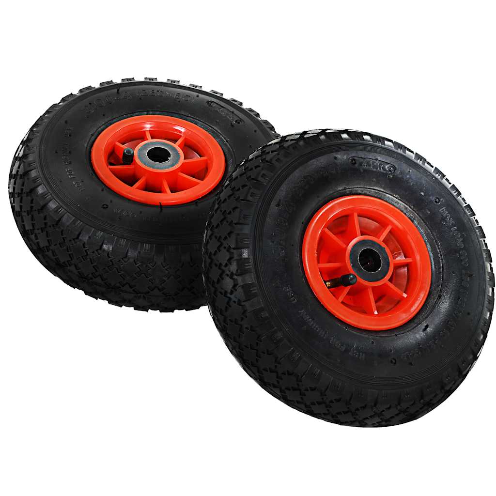 142970 vidaXL Sack Truck Wheels 4 pcs Rubber 3.00-4 (245x82)