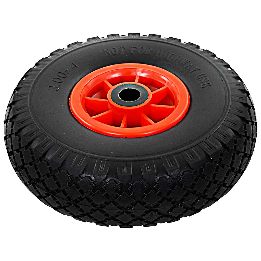 142972 vidaXL Sack Truck Wheels 4 pcs Solid PU 3.00-4 (260x85)