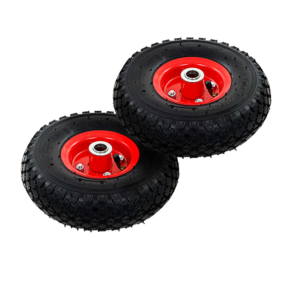 142973 vidaXL Sack Truck Wheels 2 pcs Rubber 3.00-4 (245x82)