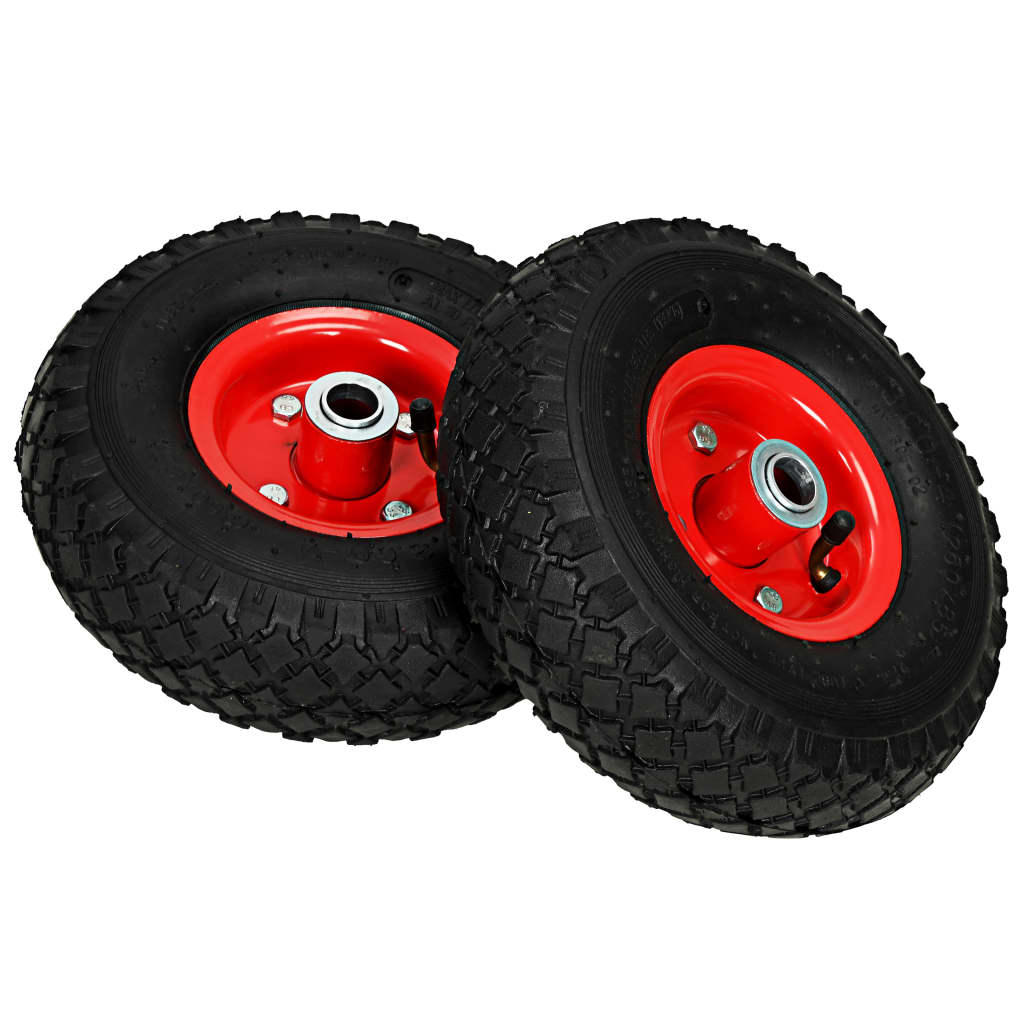 142973 vidaXL Sack Truck Wheels 2 pcs Rubber 3.00-4 (245x82)