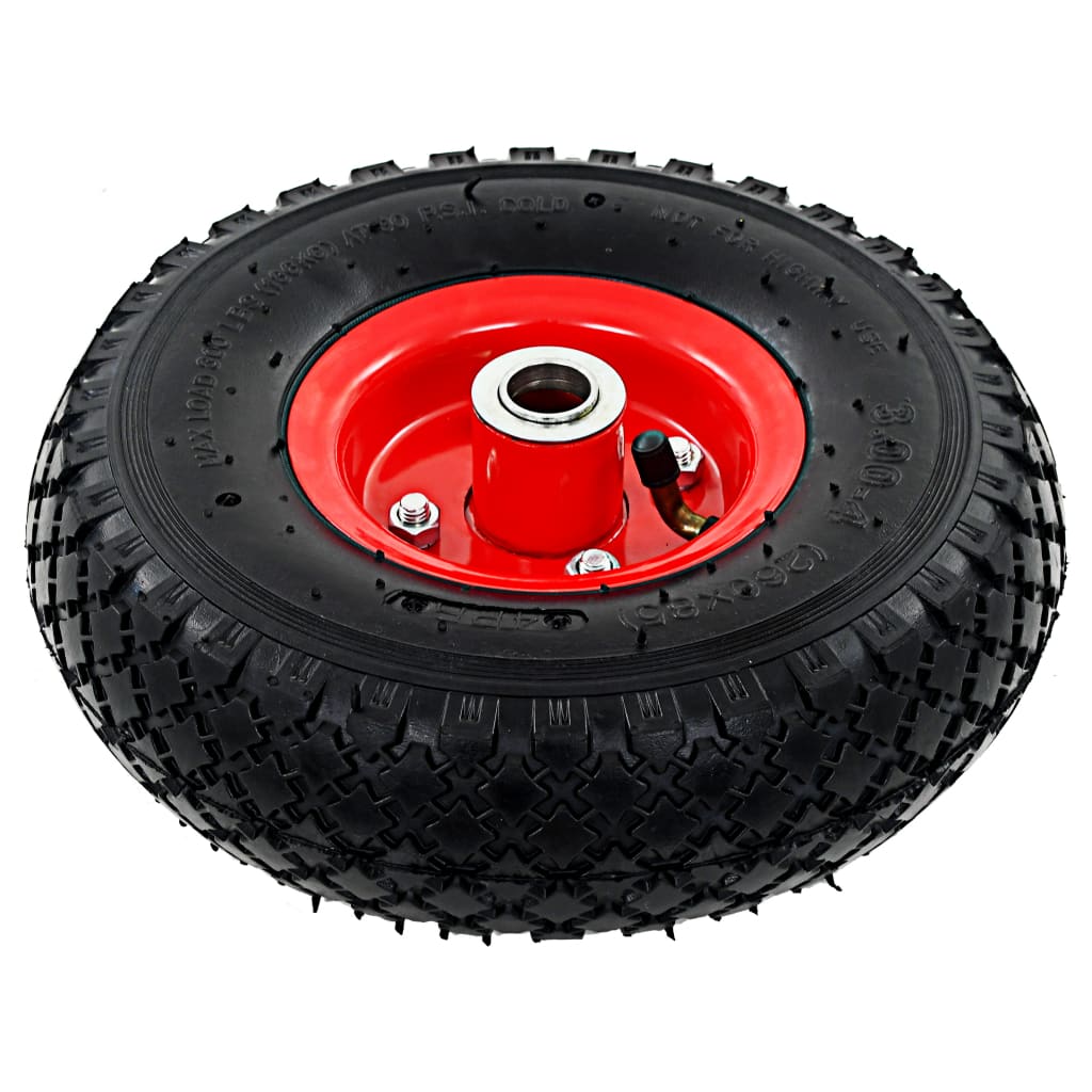 142973 vidaXL Sack Truck Wheels 2 pcs Rubber 3.00-4 (245x82)