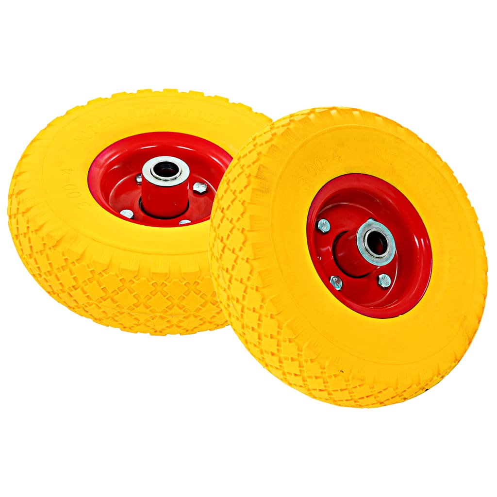 142974 vidaXL Sack Truck Wheels 4 pcs Solid PU 3.00-4 (245x82)