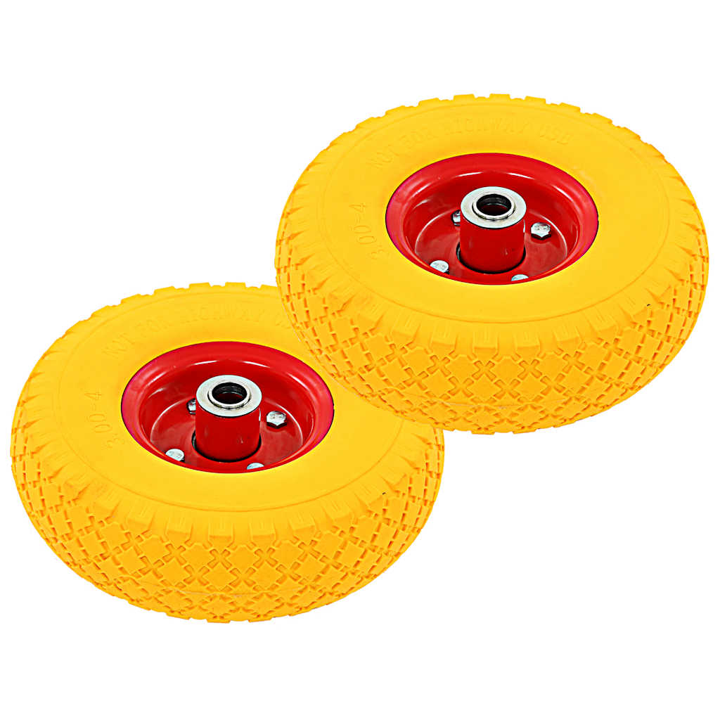 142974 vidaXL Sack Truck Wheels 4 pcs Solid PU 3.00-4 (245x82)