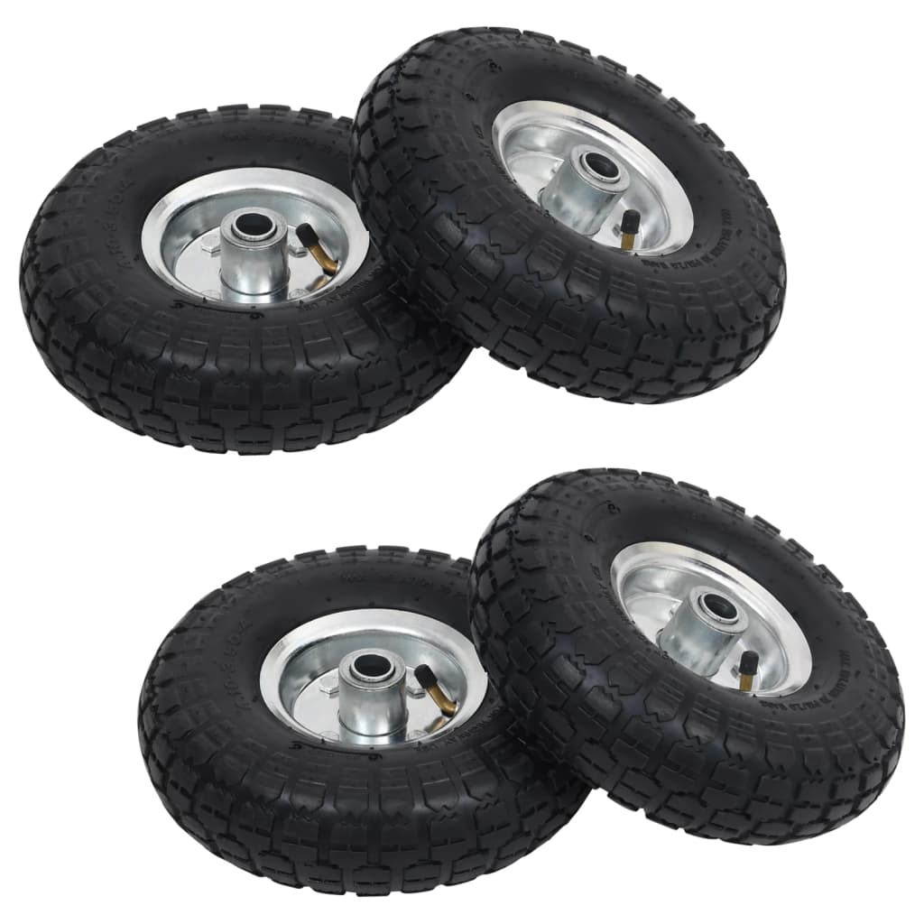 142976 vidaXL Sack Truck Wheels 4 pcs Rubber 4.10/3.50-4 (260x83)