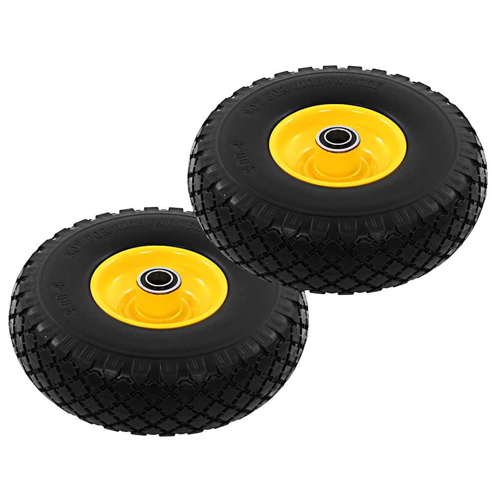 142977 vidaXL Sack Truck Wheels 2 pcs Solid PU 3.00-4 (260x85)