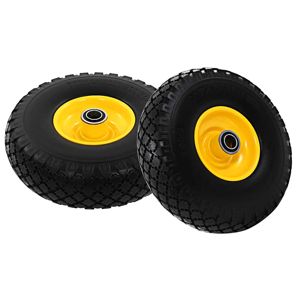 142977 vidaXL Sack Truck Wheels 2 pcs Solid PU 3.00-4 (260x85)