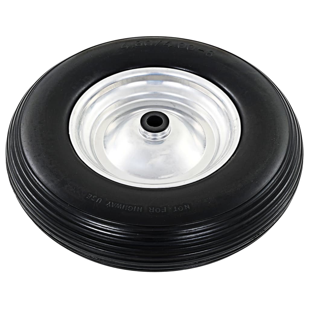 vidaXL Wheelbarrow Wheel with Axle Solid PU 4.00-8 390 mm