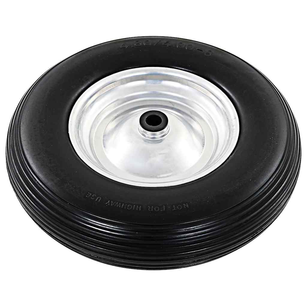 142978 vidaXL Wheelbarrow Wheel with Axle Solid PU 4.00-8 390 mm