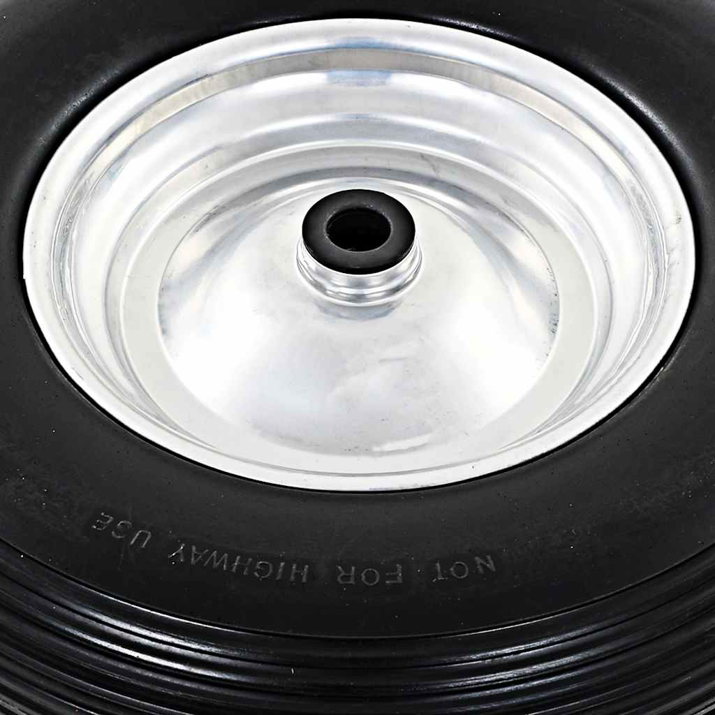 142978 vidaXL Wheelbarrow Wheel with Axle Solid PU 4.00-8 390 mm