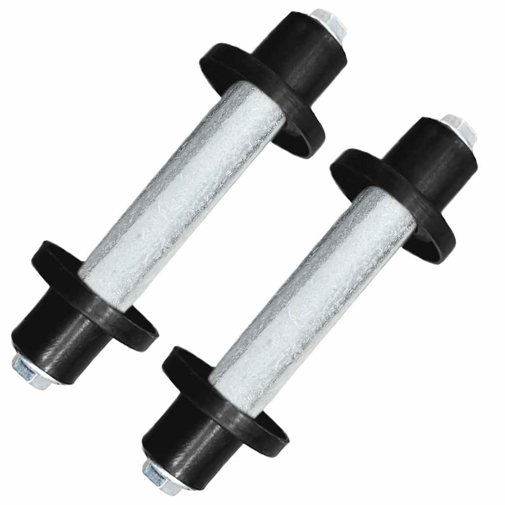 142979 vidaXL Wheelbarrow Wheels 2 pcs with Axles Solid PU 4.00-8 390 mm