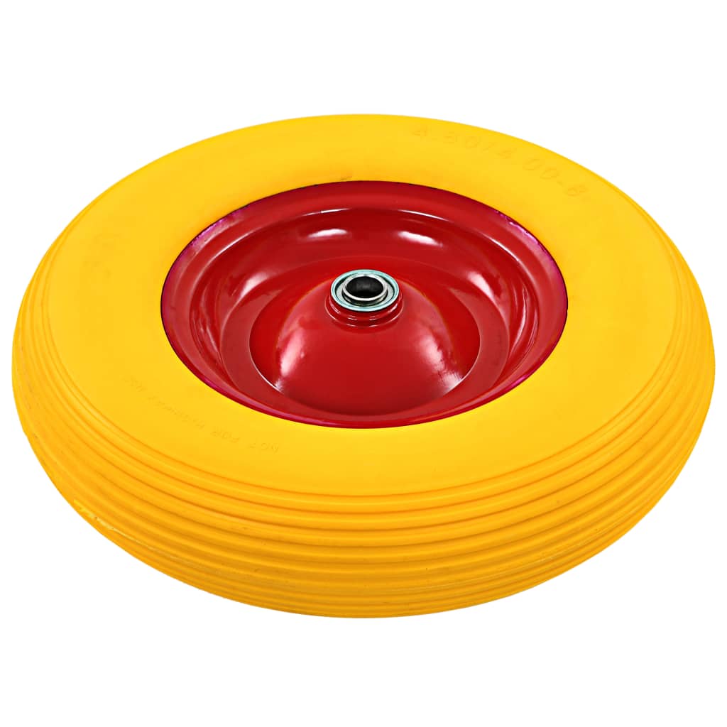 142980 vidaXL Wheelbarrow Wheel with Axle Solid PU 4.00-8 390 mm