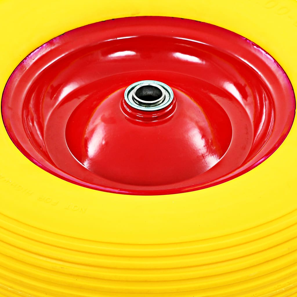 142980 vidaXL Wheelbarrow Wheel with Axle Solid PU 4.00-8 390 mm