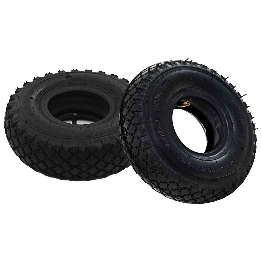142981 vidaXL 2 Tyres 2 Inner Tubes 3.00-4 260x85 for Sack Truck Wheel Rubber