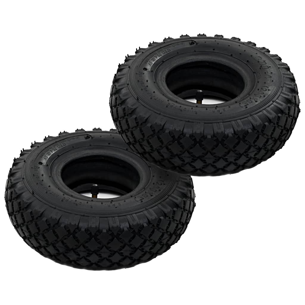 142981 vidaXL 2 Tyres 2 Inner Tubes 3.00-4 260x85 for Sack Truck Wheel Rubber