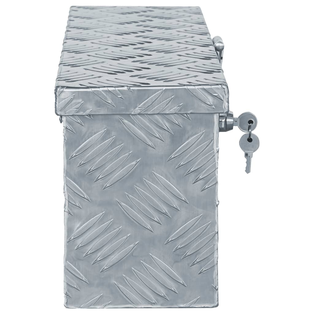 vidaXL Aluminium Box 48.5x14x20 cm Silver