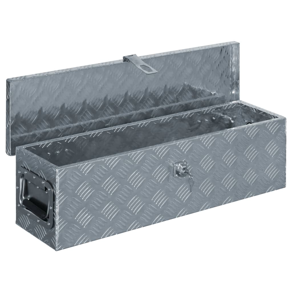vidaXL Aluminium Box 80.5x22x22 cm Silver