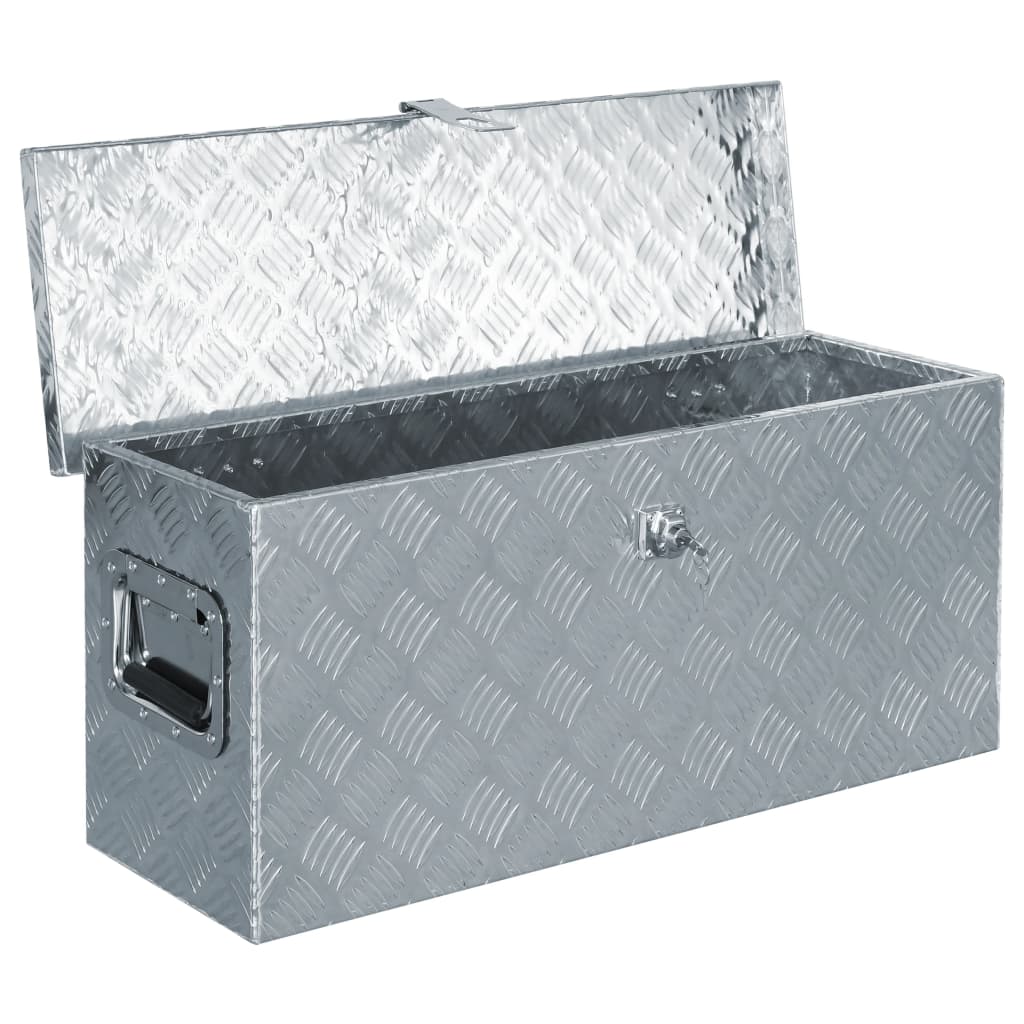 vidaXL Aluminium Box 76.5x26.5x33 cm Silver