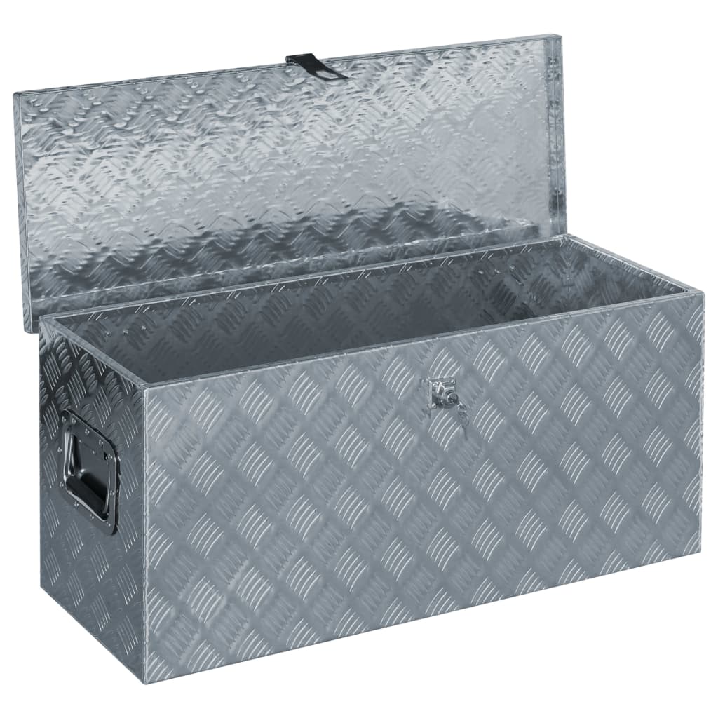 vidaXL Aluminium Box 90.5x35x40 cm Silver