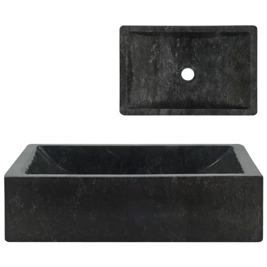 vidaXL Sink 45x30x12 cm Marble High Gloss Black