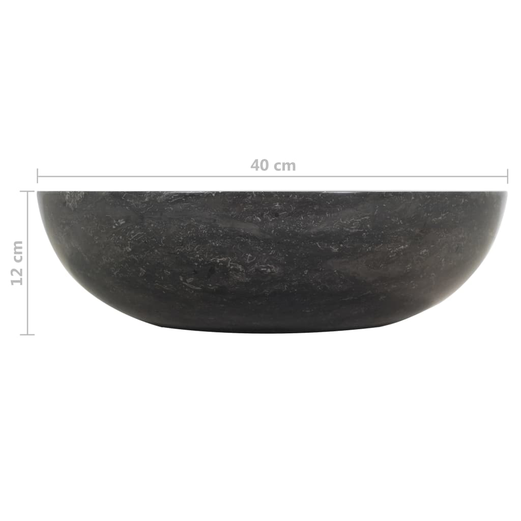 vidaXL Sink 40x12 cm Marble Black