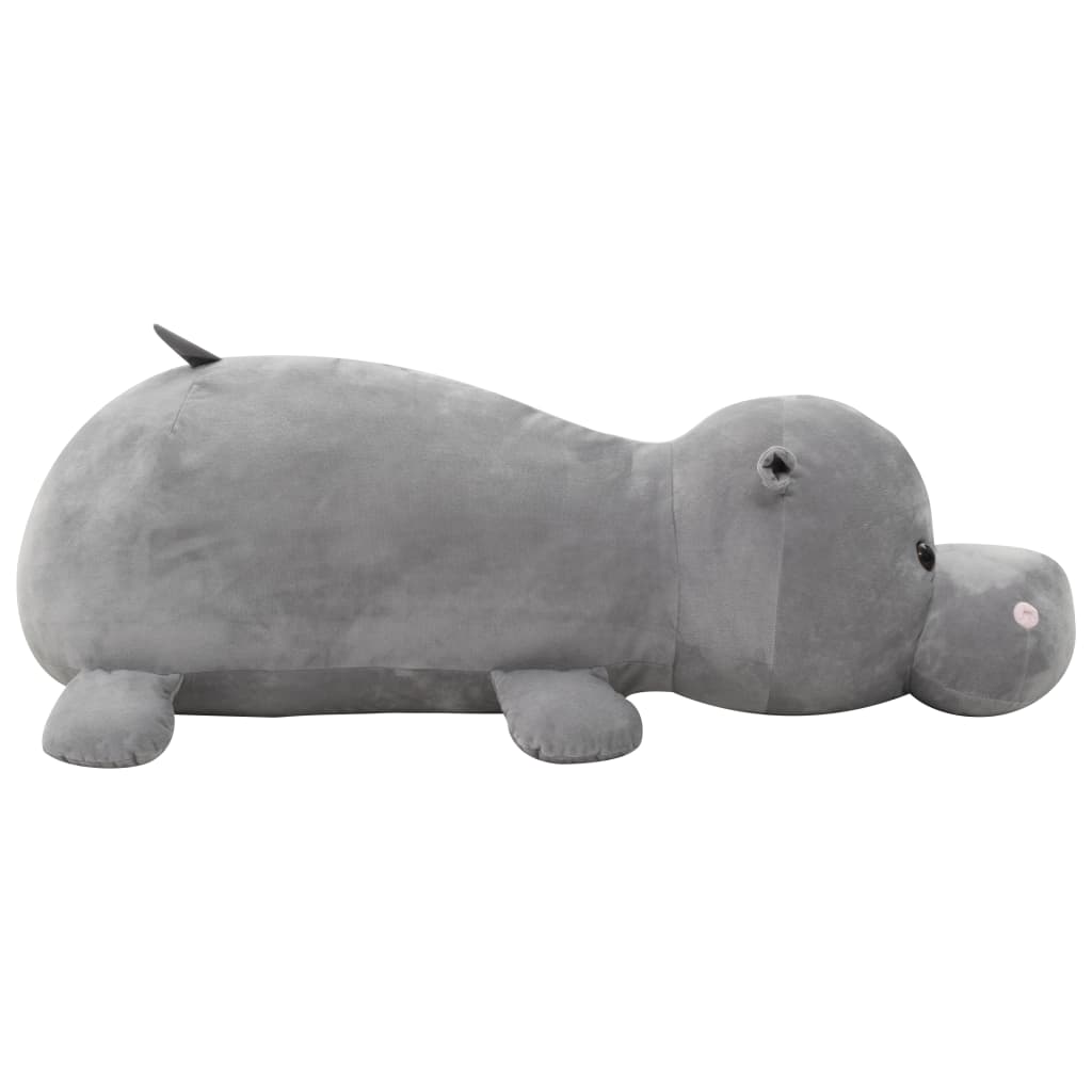 vidaXL Hippo Cuddly Toy Plush Grey