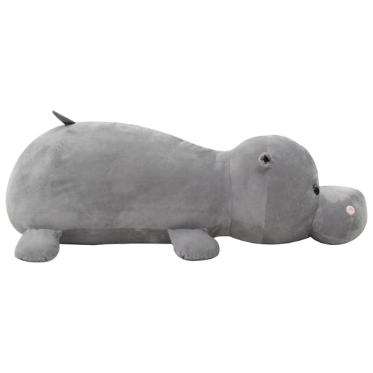 vidaXL Hippo Cuddly Toy Plush Grey