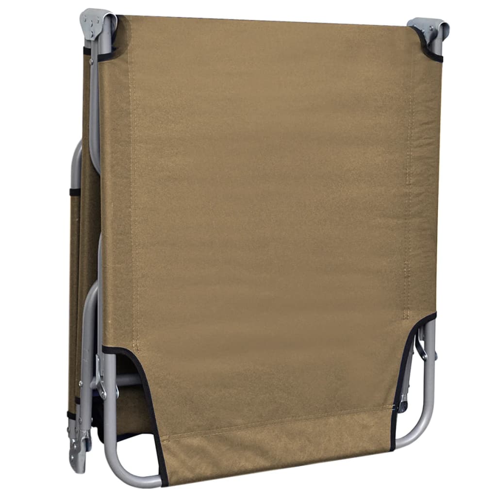 Sunlounger | Taupe | Powder-Coated Steel | 189 x 58 x 27 cm | Foldable