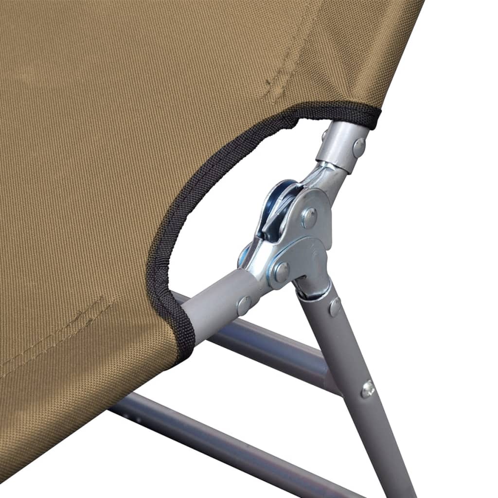 Sunlounger | Taupe | Powder-Coated Steel | 189 x 58 x 27 cm | Foldable