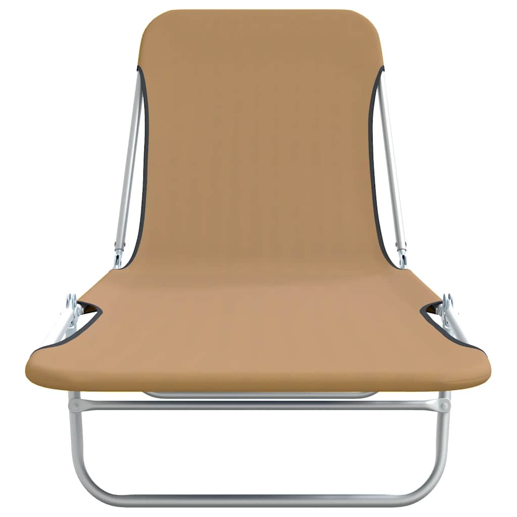Sunlounger | Set of 2 | Taupe | Powder-coated steel