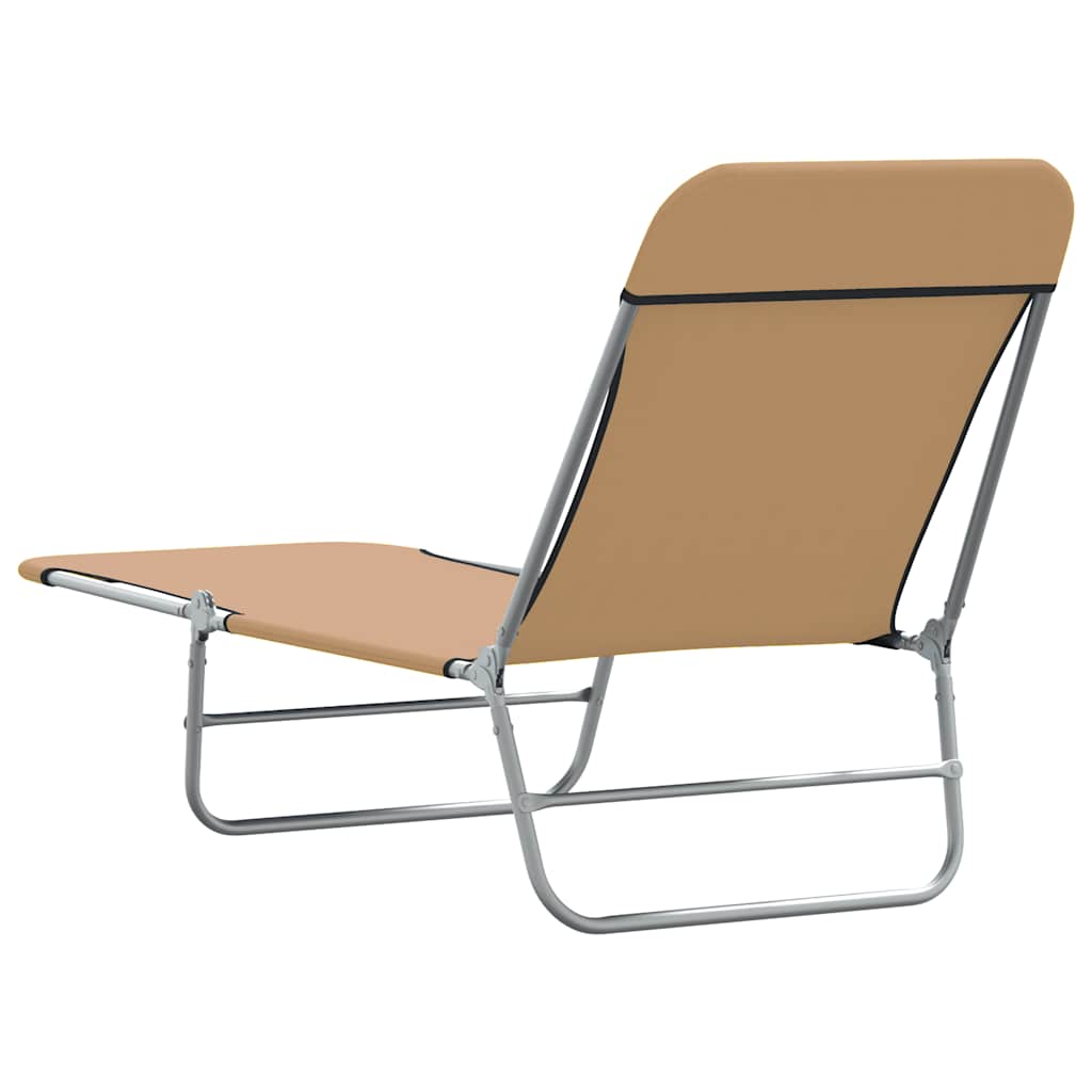 Sunlounger | Set of 2 | Taupe | Powder-coated steel