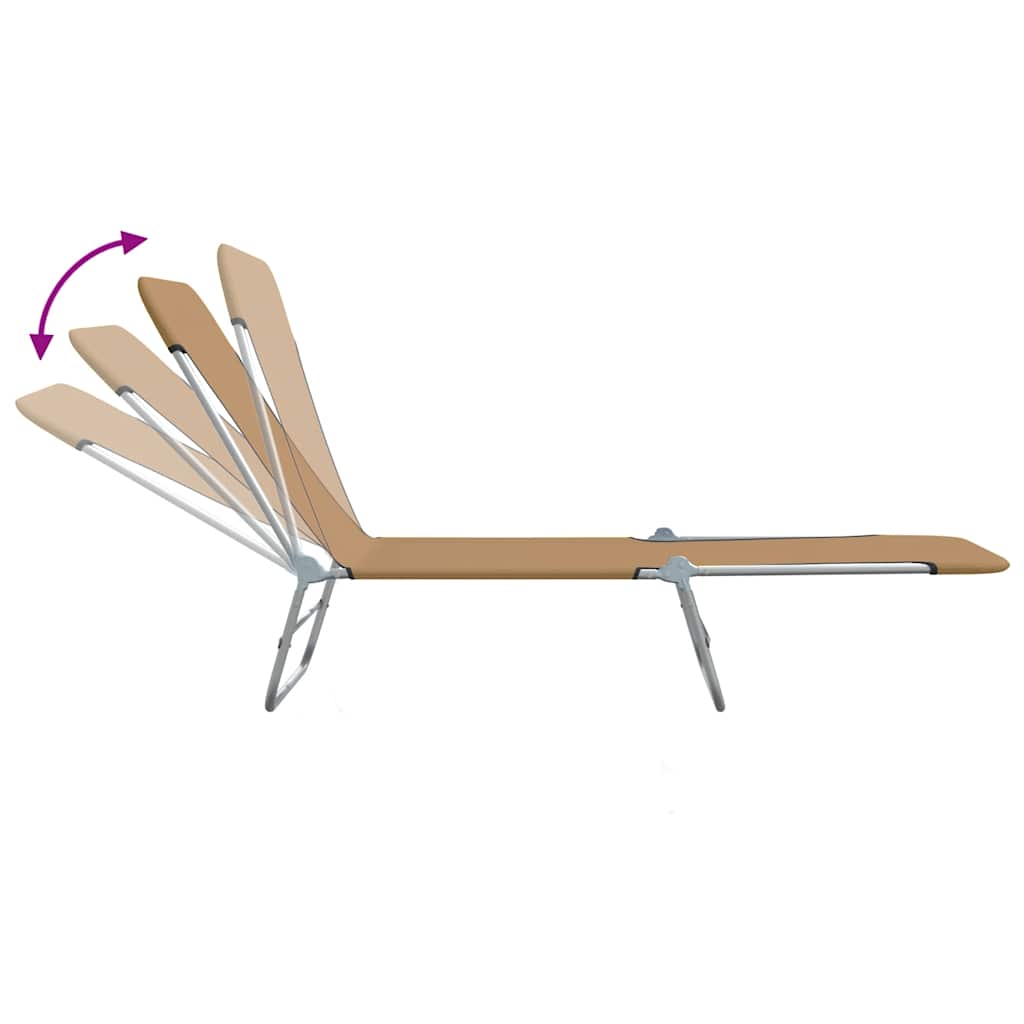Sunlounger | Set of 2 | Taupe | Powder-coated steel