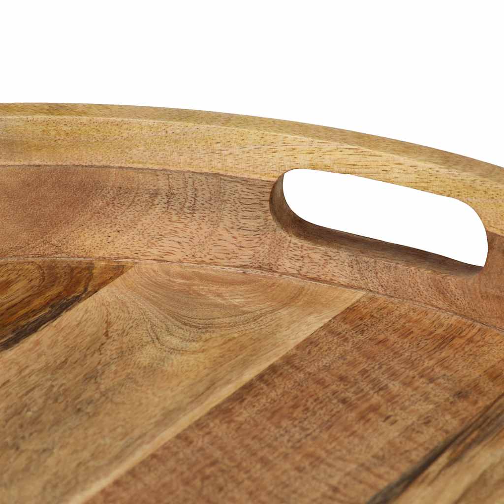 246672 vidaXL Coffee Table Solid Mange Wood and Steel 50x40 cm