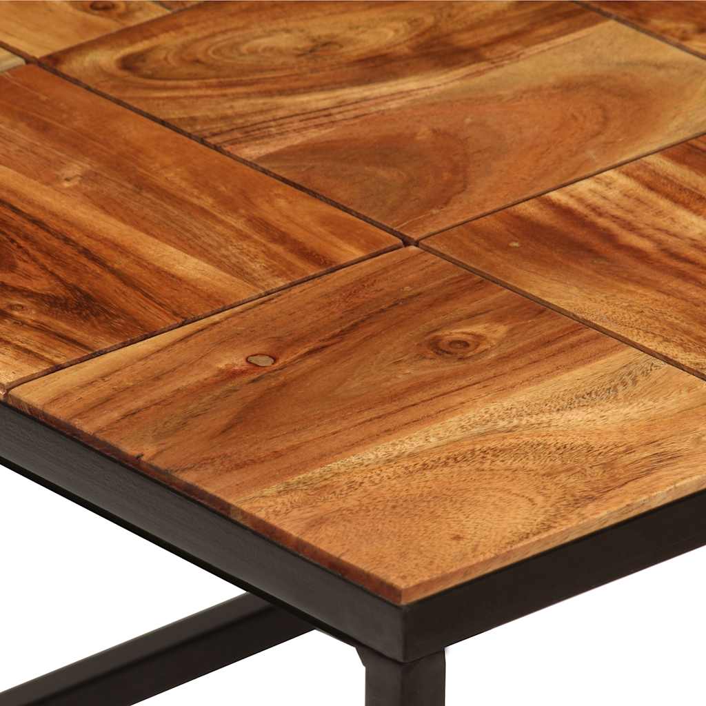 246678 vidaXL Coffee Table 110x60x40 cm Solid Acacia Wood and Steel