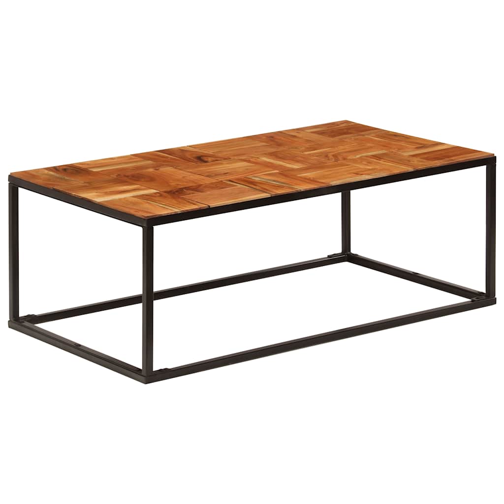246678 vidaXL Coffee Table 110x60x40 cm Solid Acacia Wood and Steel