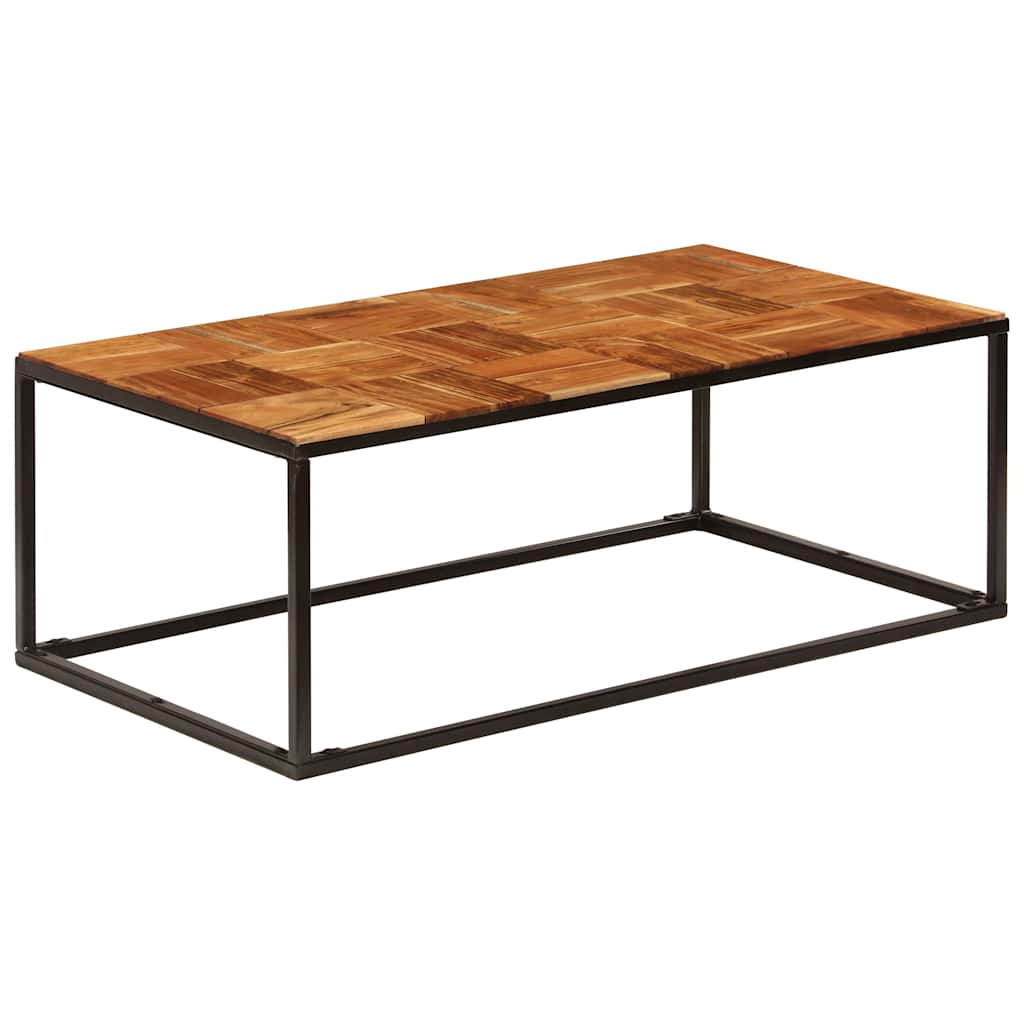 246678 vidaXL Coffee Table 110x60x40 cm Solid Acacia Wood and Steel
