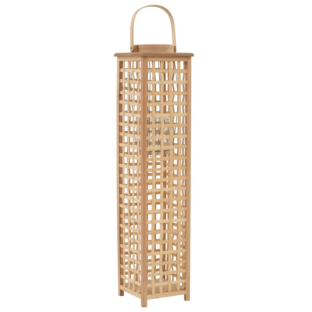 vidaXL Hanging Candle Lantern Holder Bamboo Natural