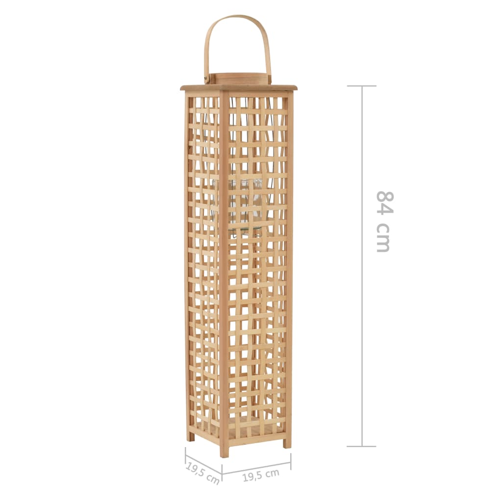 vidaXL Hanging Candle Lantern Holder Bamboo Natural