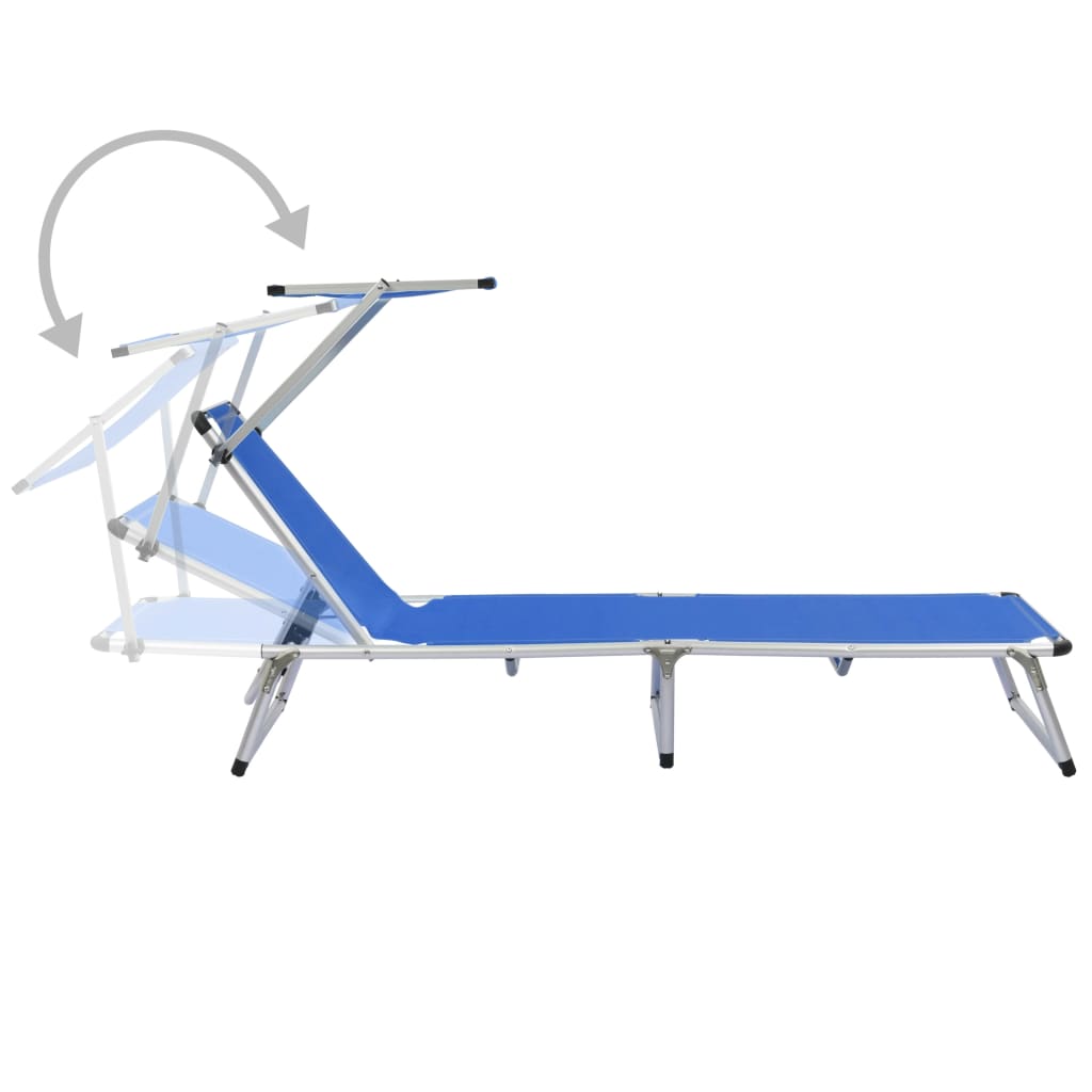 Sun Lounger | Blue | Aluminium | Standard |  Foldable